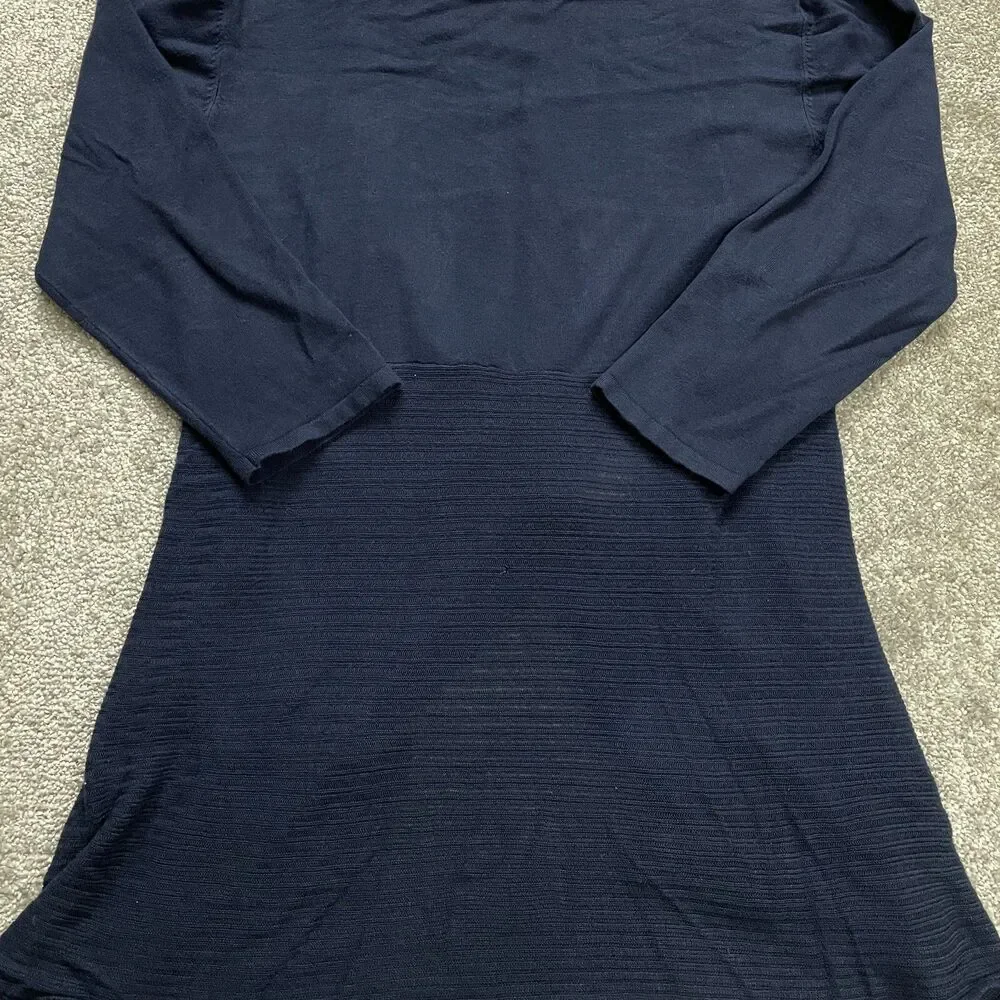 Unbranded Wrap Sweater Womens Medium Navy Blue Soft Mid Length Cardigan Ladies